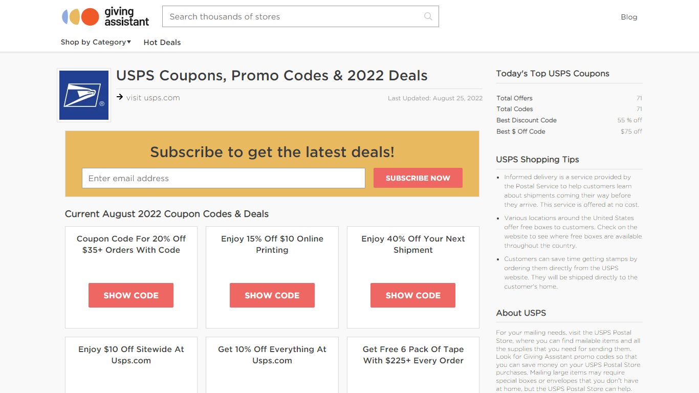 55% Off USPS Coupon, Promo Codes - Aug. 2022 - Giving Assistant
